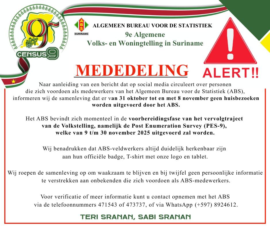 Mededeling! Wees Alert!